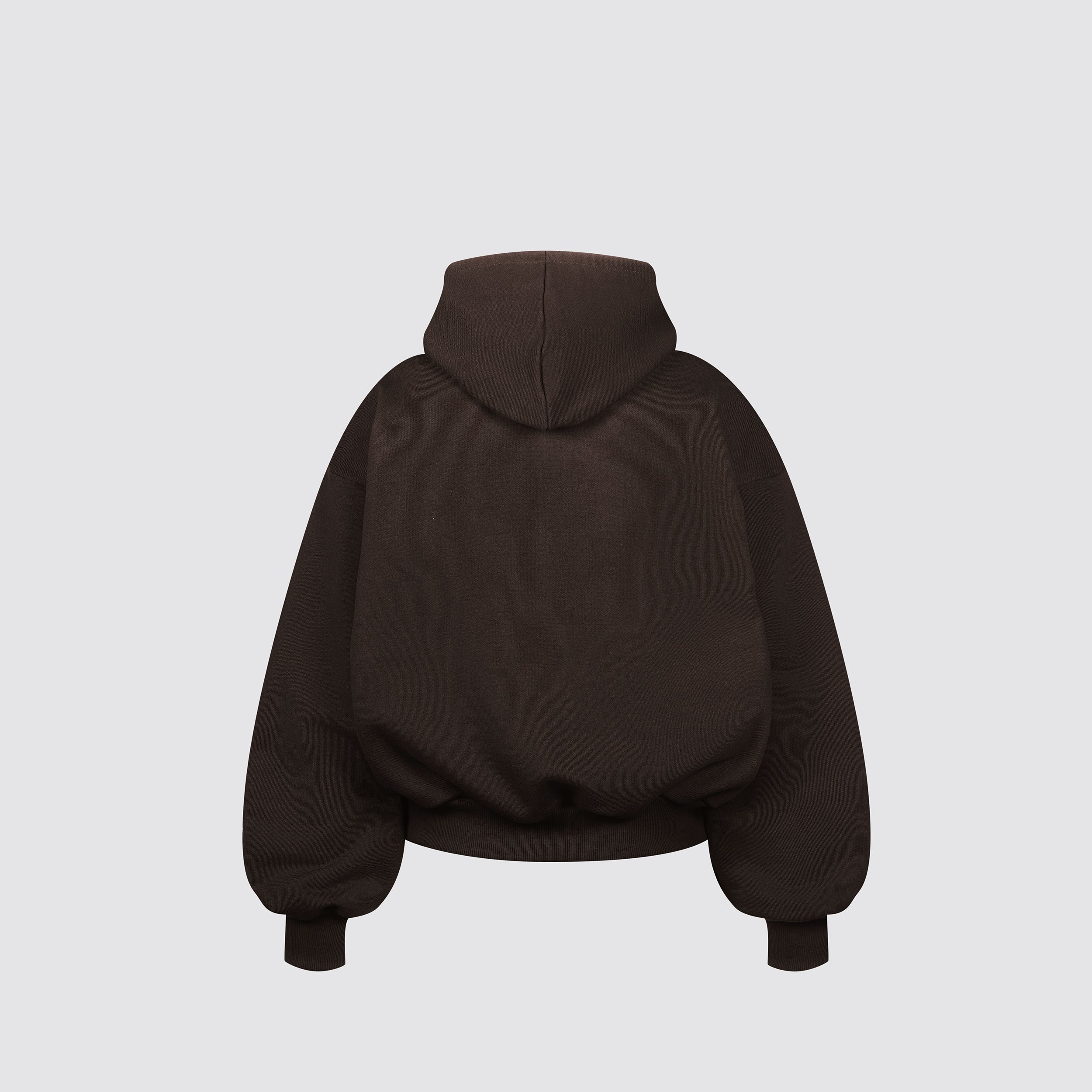 Boxy Flowy Double Zip Hoodie (Dark Chocolate) - Image 2