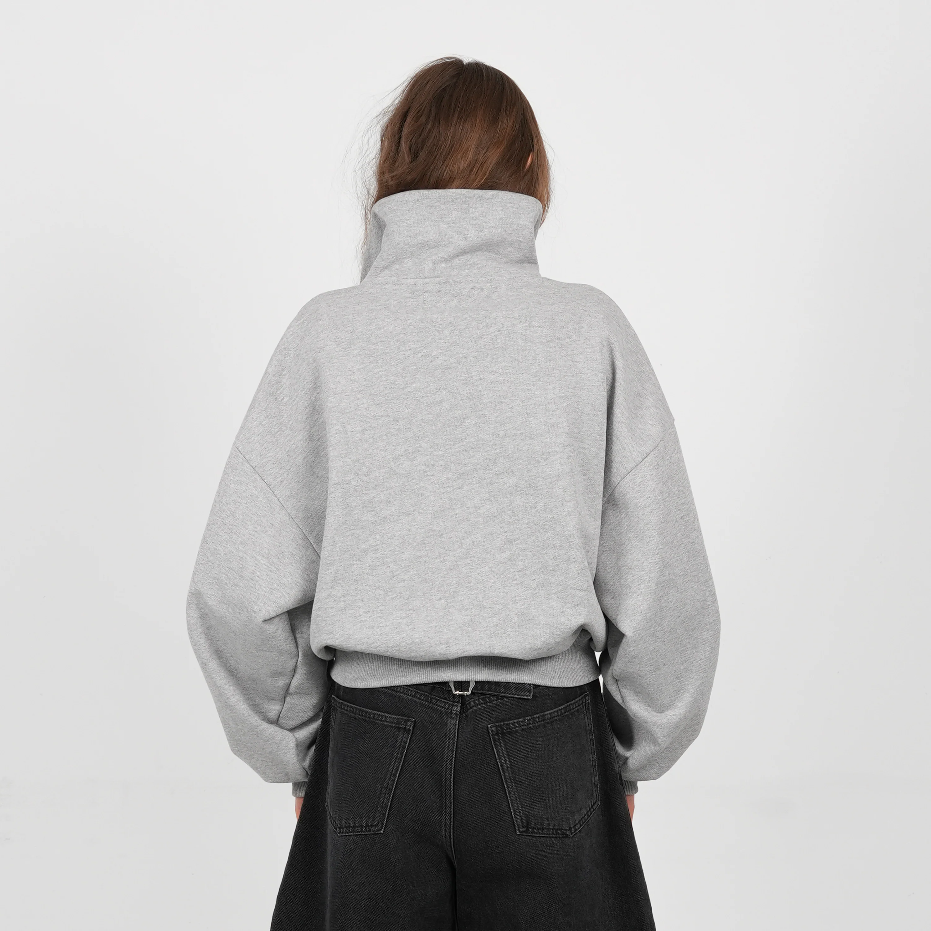 Boxy Flowy Full Zip (Grey) - Image 3