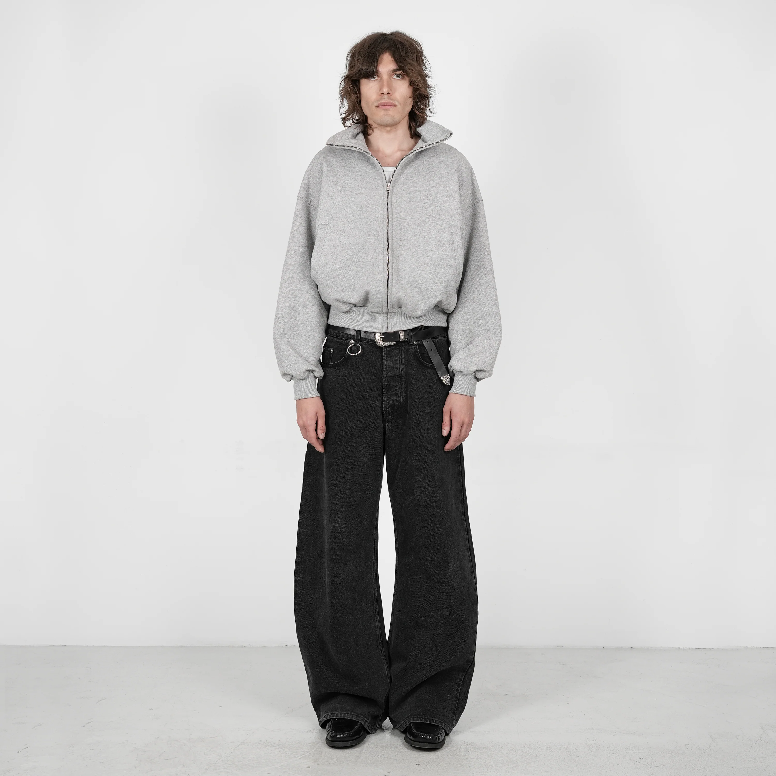 Boxy Flowy Full Zip (Grey) - Image 7