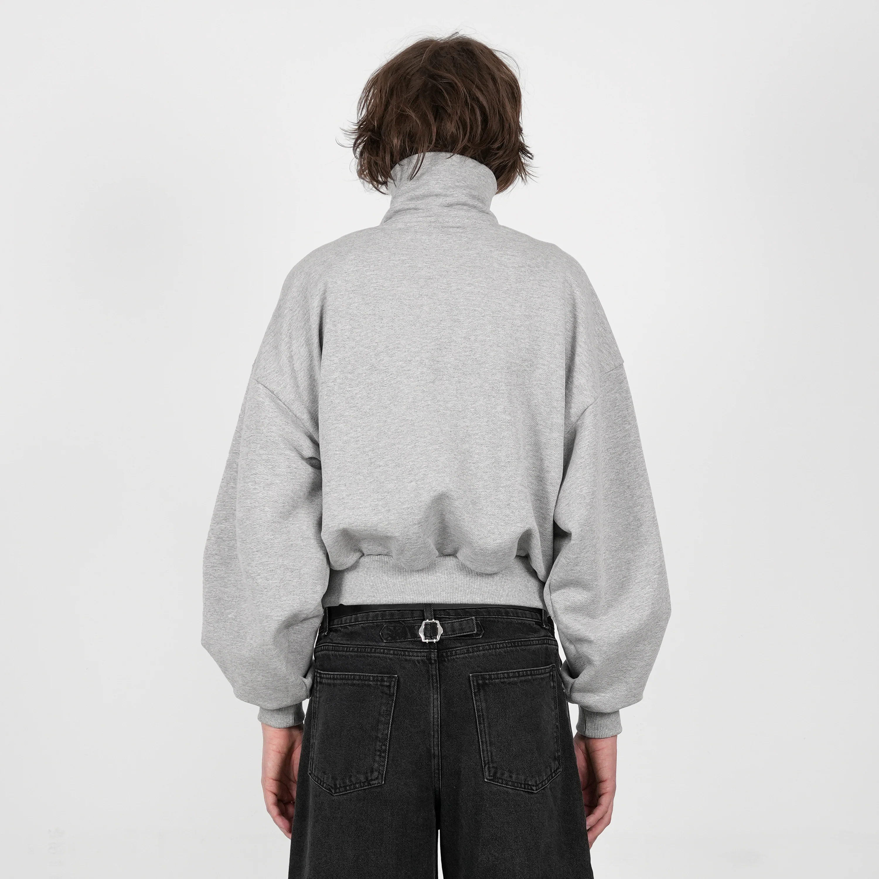 Boxy Flowy Full Zip (Grey) - Image 8