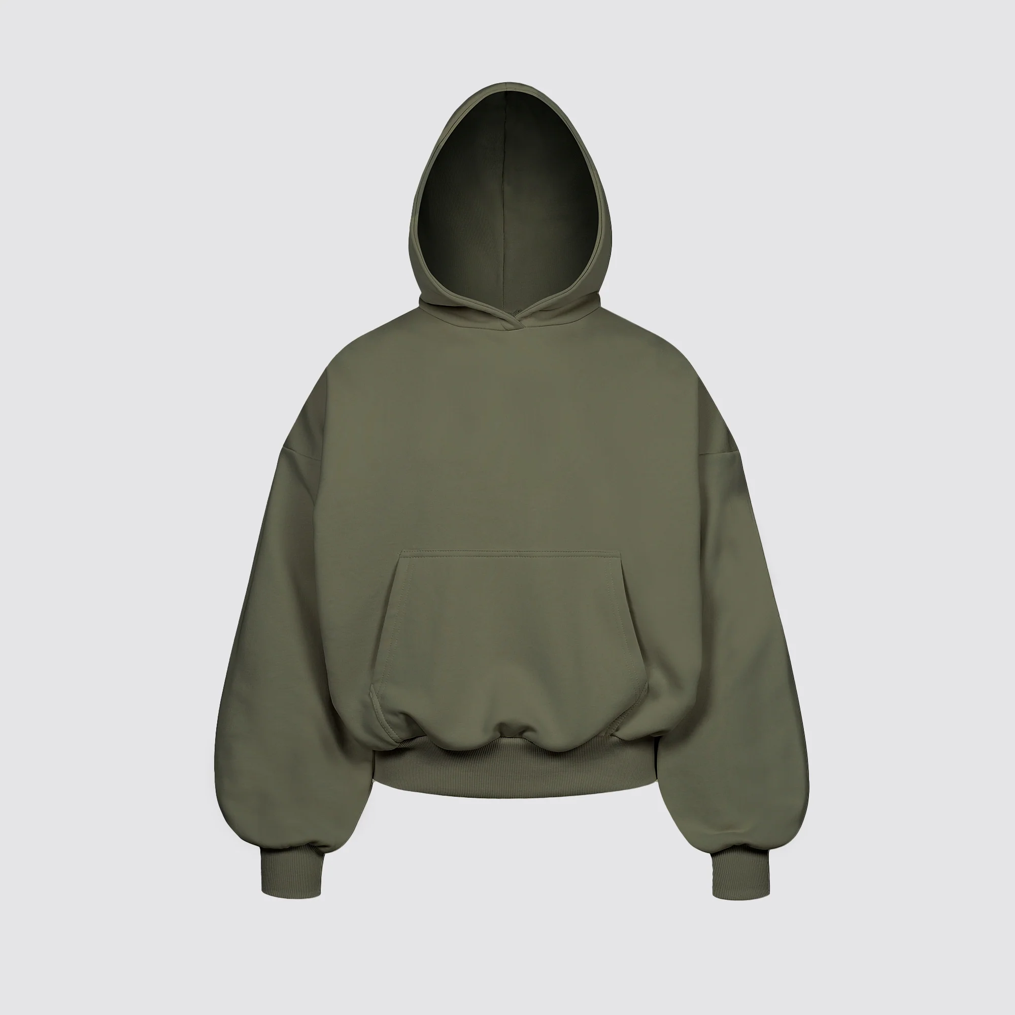 Boxy Flowy Hoodie (Military Green)