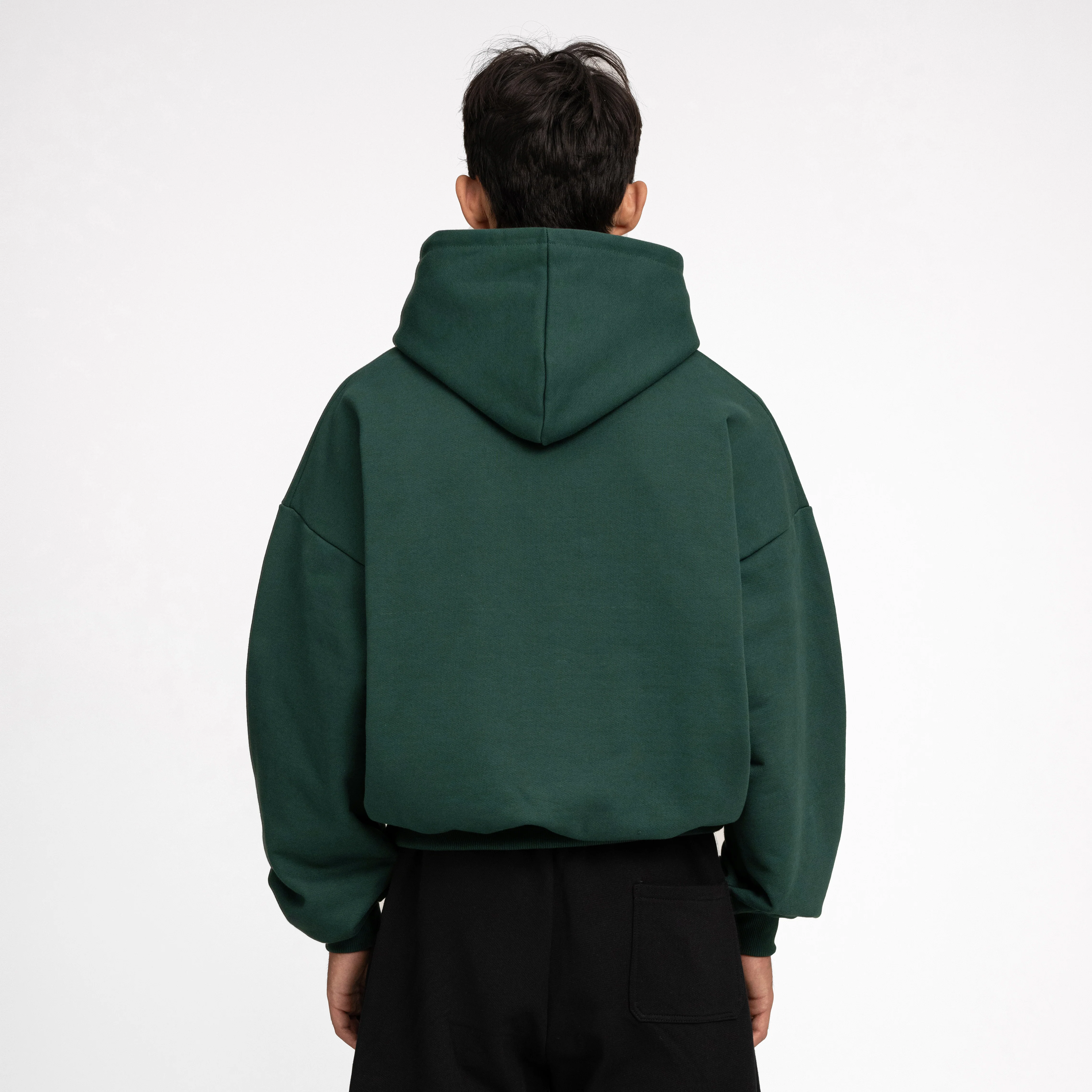 Boxy Ultra Heavyweight Hoodie (Forest Green) - Image 6