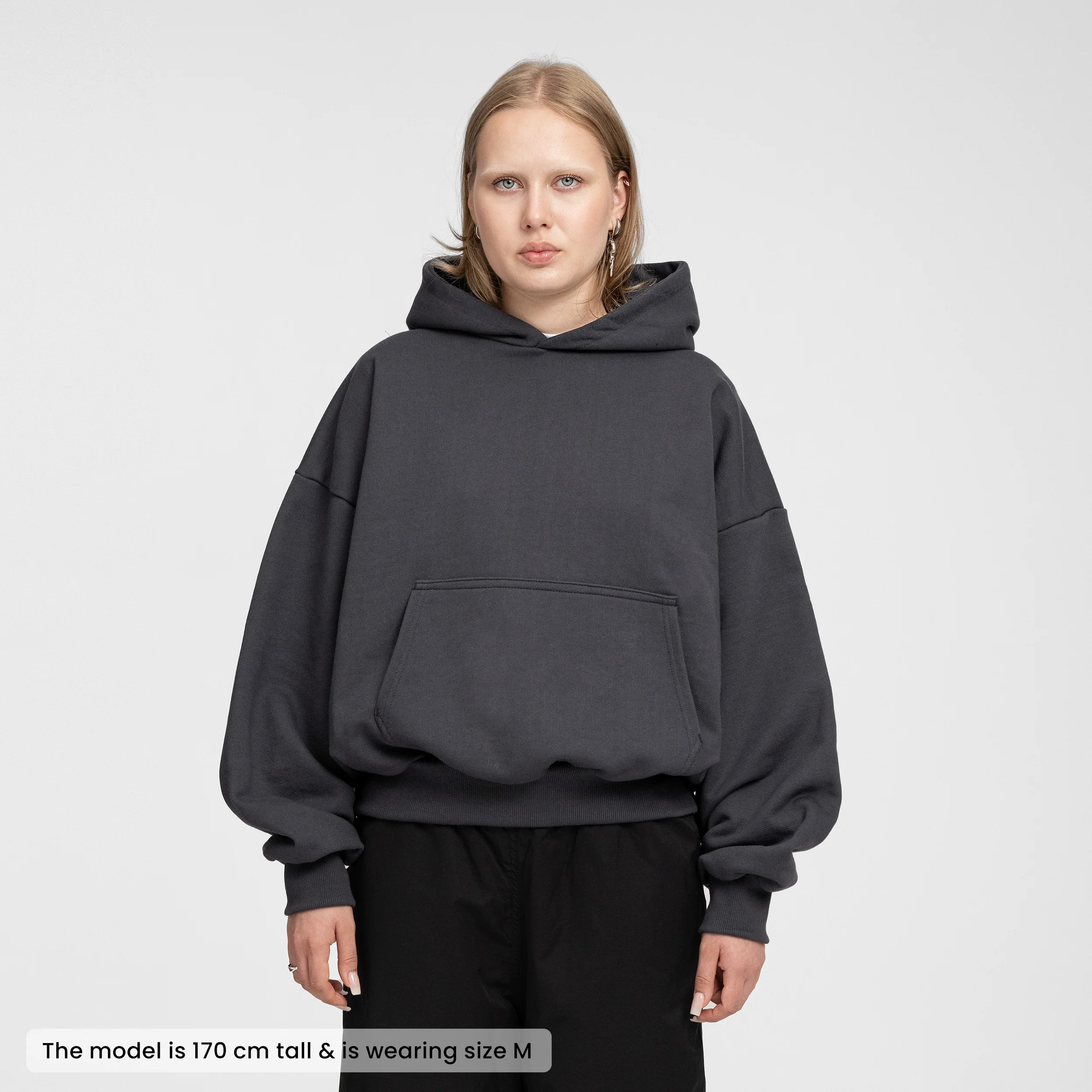 Boxy Ultra Heavyweight Hoodie (Graphite) - Image 3