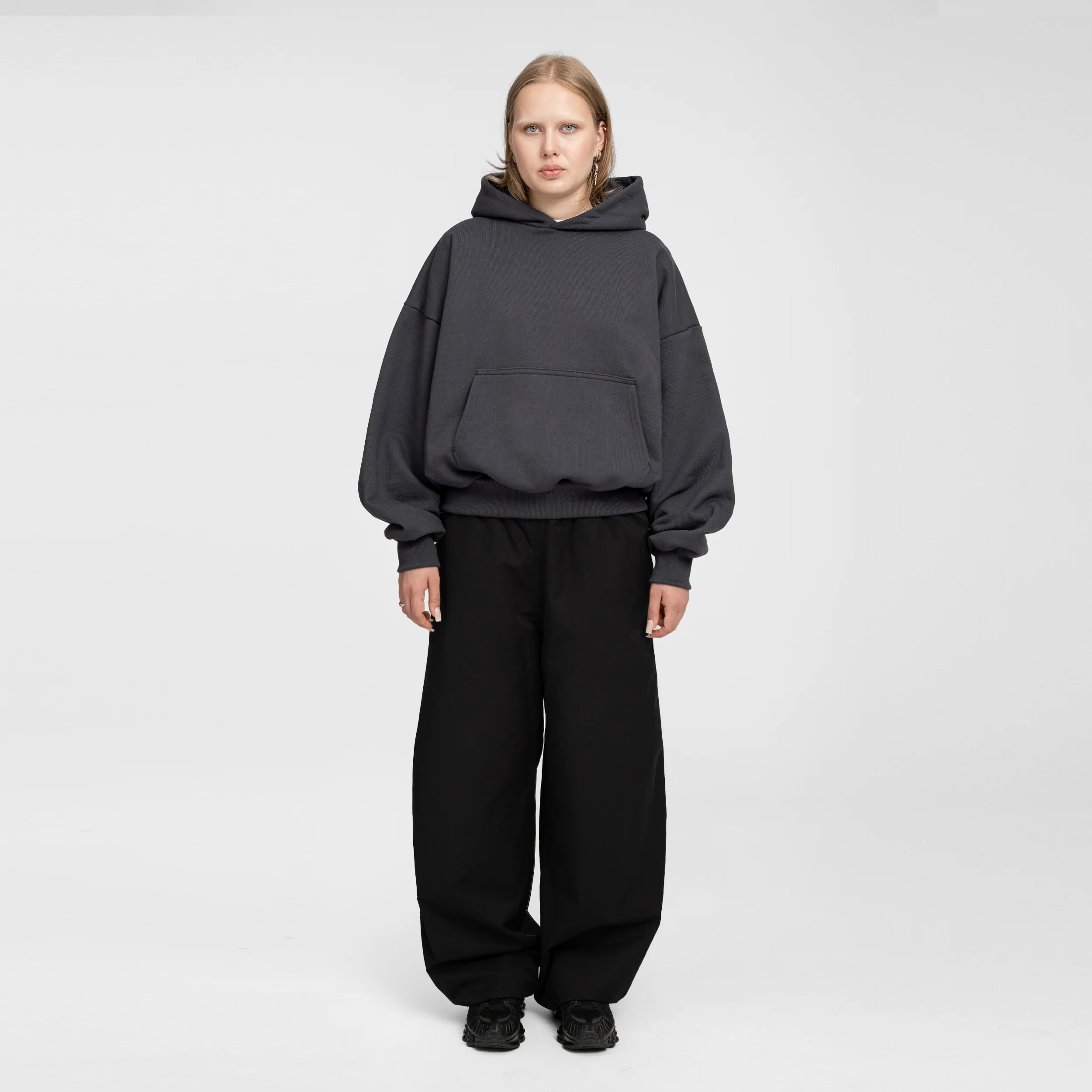 Boxy Ultra Heavyweight Hoodie (Graphite) - Image 5