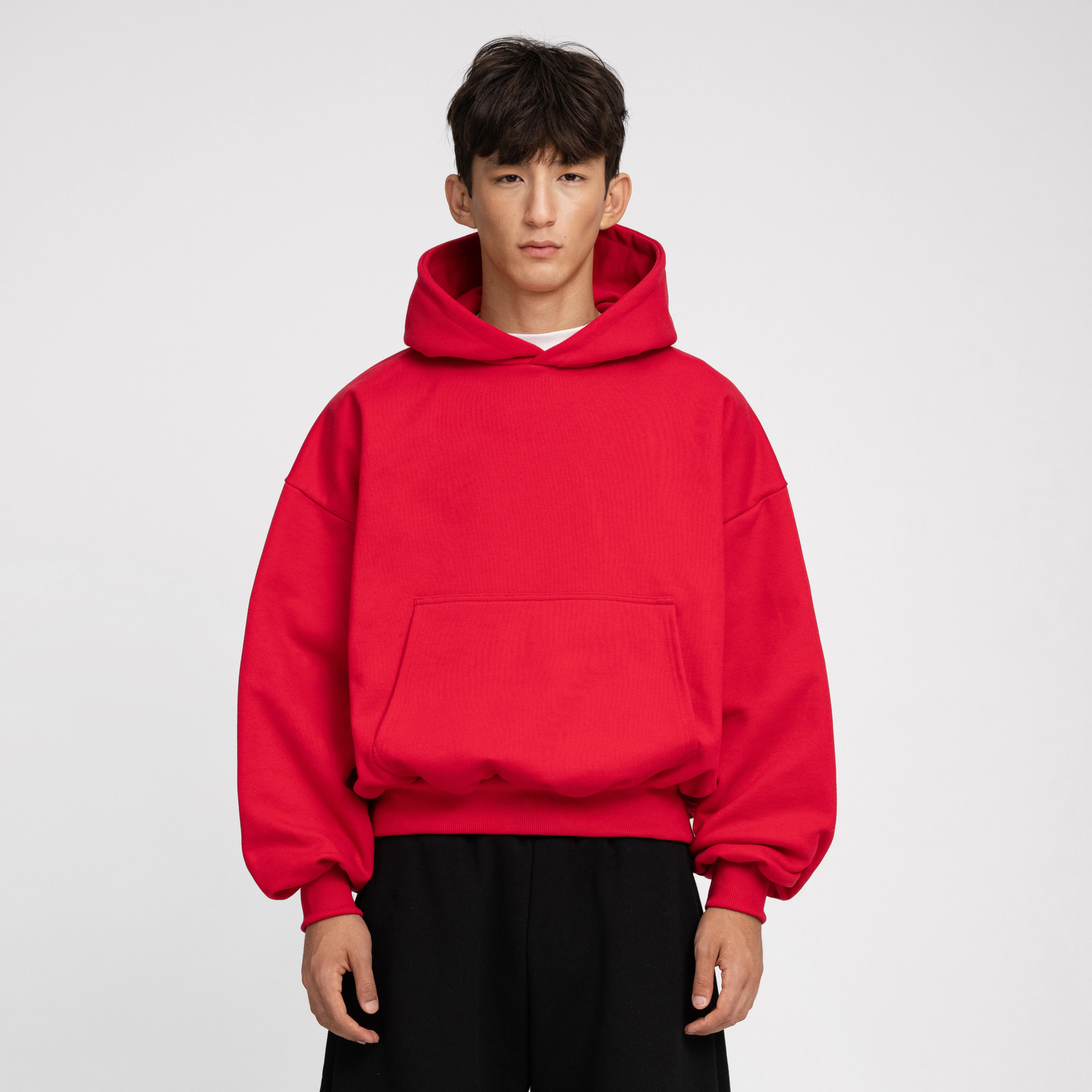 Boxy Ultra Heavyweight Hoodie (Red) - Image 4