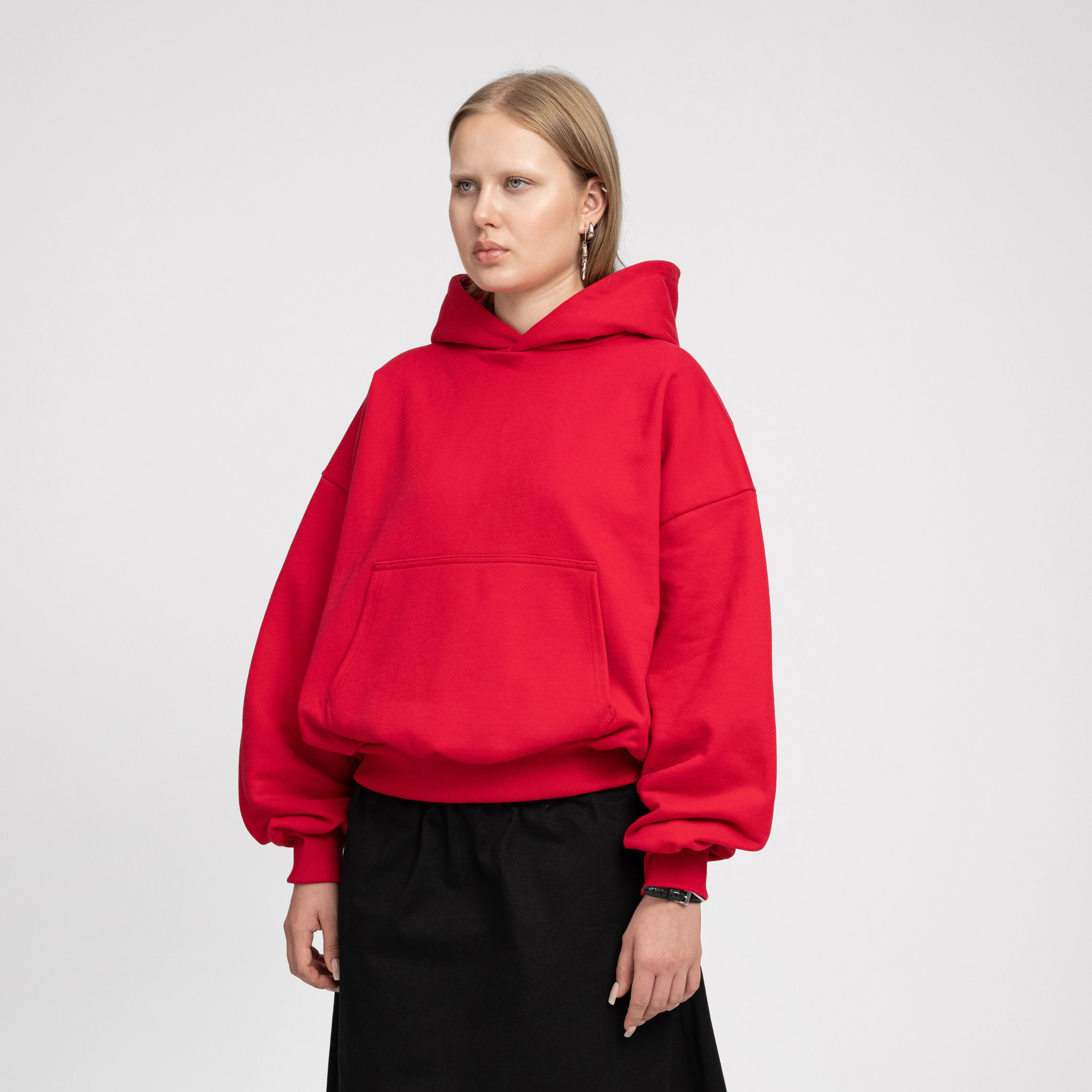 Boxy Ultra Heavyweight Hoodie (Red) - Image 5