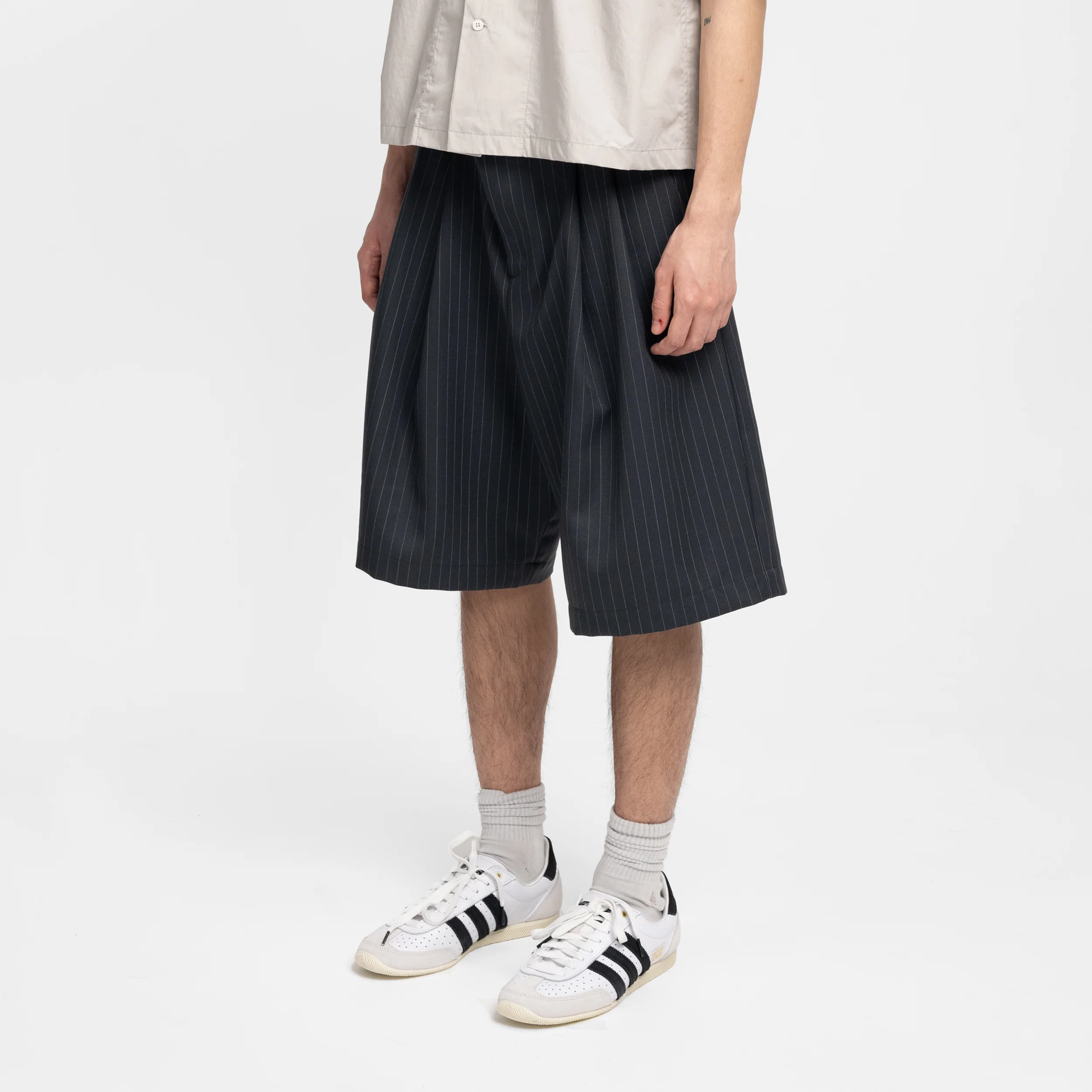 Pinstripe Office Shorts (Graphite) - Image 3