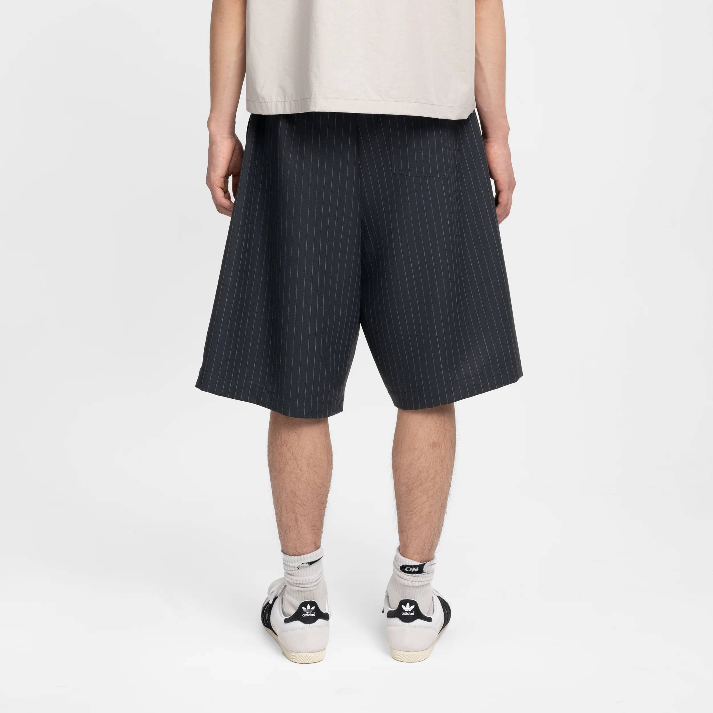 Pinstripe Office Shorts (Graphite) - Image 4
