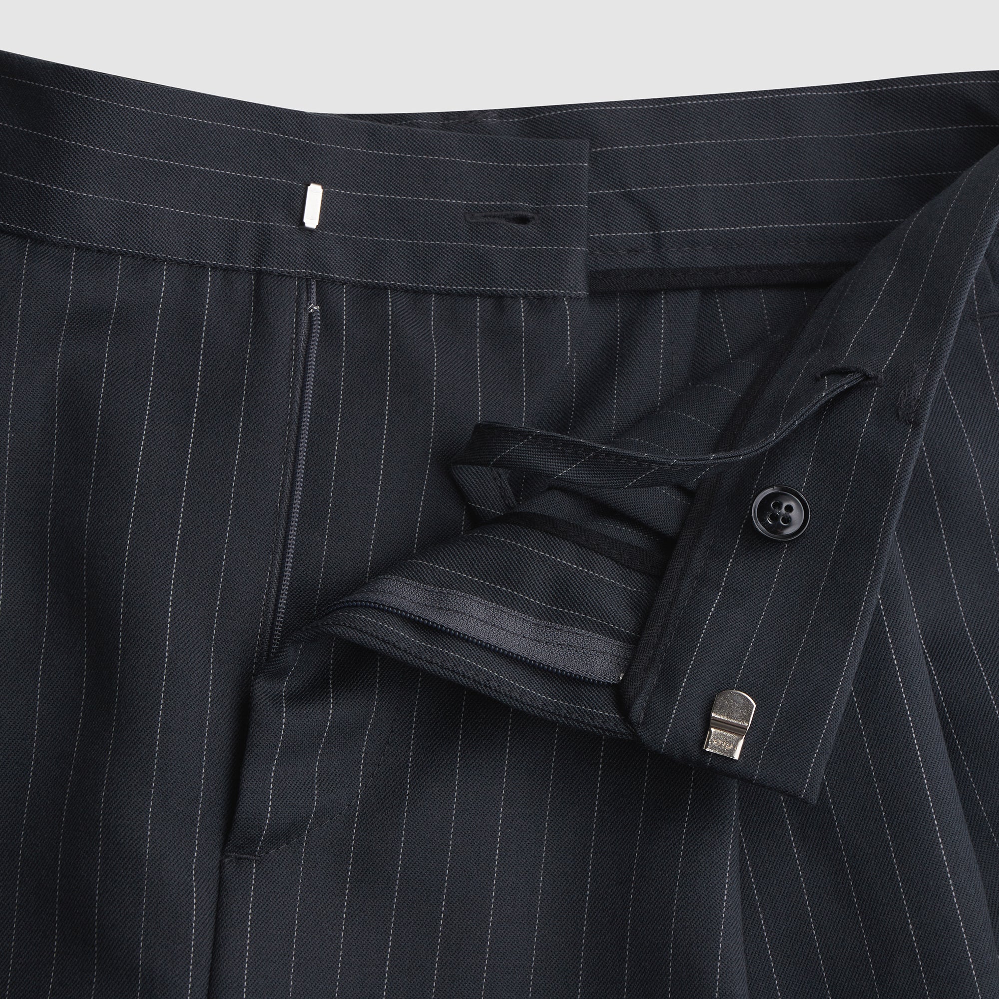 Pinstripe Office Shorts (Graphite) - Image 5