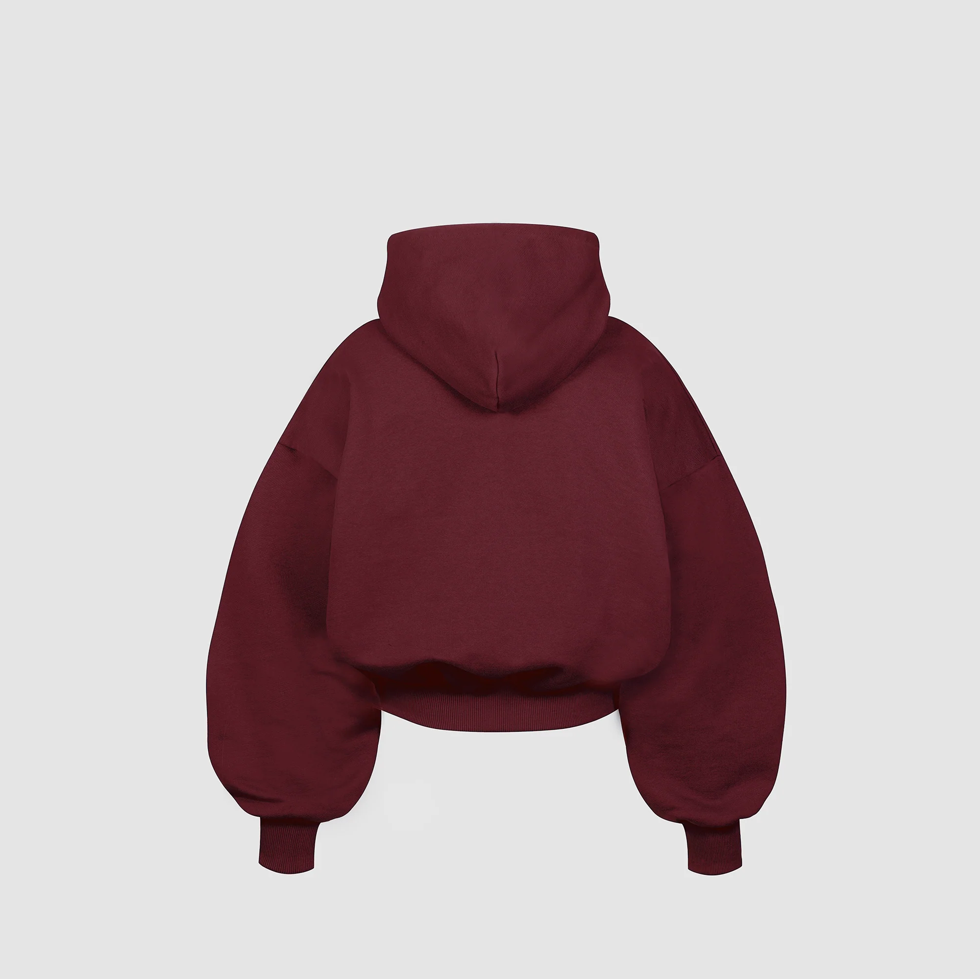 Women's Ultra Heavyweight Cropped Zip Hoodie (Dark Cherry) - Image 3